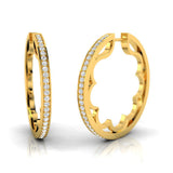 5/8 ctw Scalloped Hoop Earrings