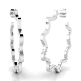 1 ctw Wavy Hoop Earrings