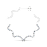 1 ctw Wavy Hoop Earrings