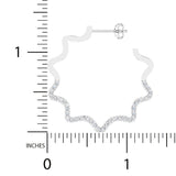 1 ctw Wavy Hoop Earrings
