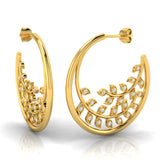 1/2 ctw Leaf Earrings Hoop