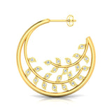 1/2 ctw Leaf Earrings Hoop