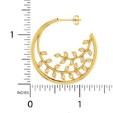 1/2 ctw Leaf Earrings Hoop