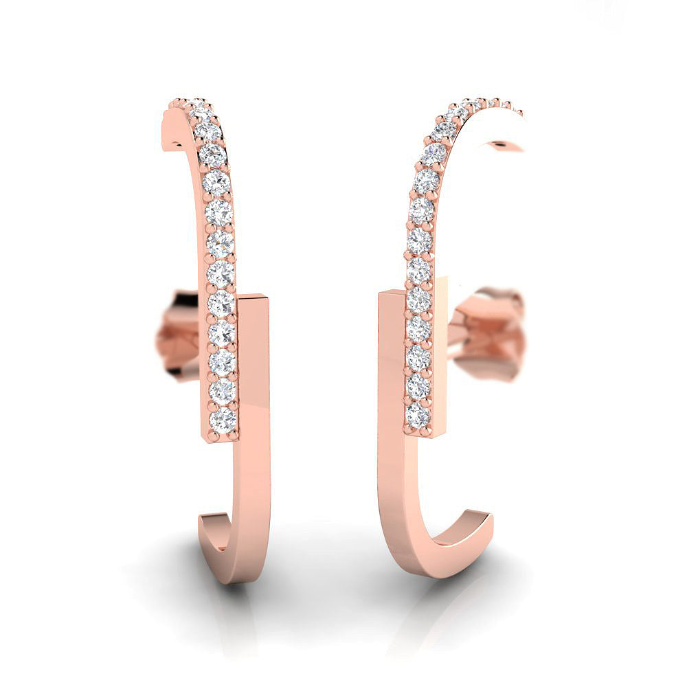 Lab Grown Diamond Earrings, Diamond Earrings Rhodium Plated Earrings  Sterling Silver Earrings 925 Earrings