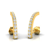 3/8 ctw Thin Bar Stud Cum Cuff Earrings