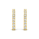3/8 ctw Thin Bar Stud Cum Cuff Earrings