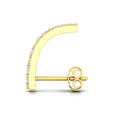 3/8 ctw Thin Bar Stud Cum Cuff Earrings