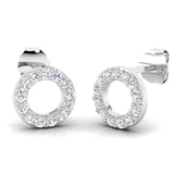 1/4 ctw Circle Stud Earringss