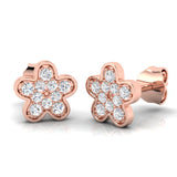 1/4 ctw Flower Stud Earrings