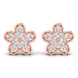 1/4 ctw Flower Stud Earrings