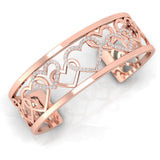 3/4 ctw Heart Cuff Bracelet
