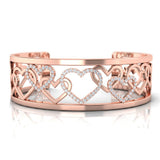 3/4 ctw Heart Cuff Bracelet
