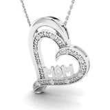 1/10 Carat Sterling Silver Mom Heart Pendant