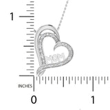 1/10 Carat Sterling Silver Mom Heart Pendant