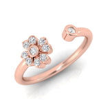 1/8 ctw Flower Pink Gold Plated Ring