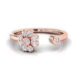 1/8 ctw Flower Pink Gold Plated Ring