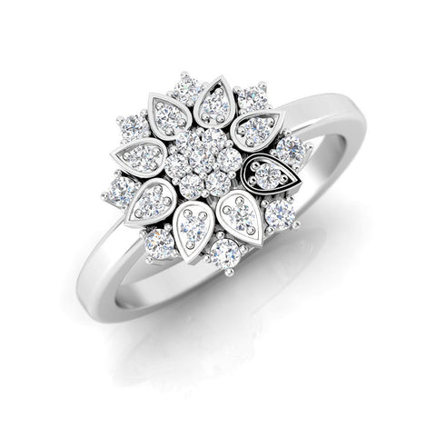 Love Eternal 3-Stone Diamond Cluster Ring 14K