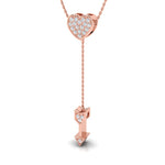 1/4 ctw Heart & Arrow Lariat Pendant Necklace