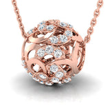 1/2 ctw Floral Hollow Bead Pendant