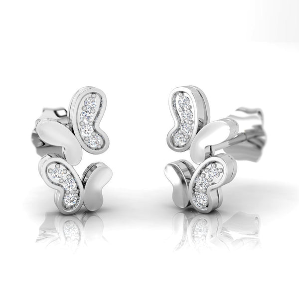 Butterfly Shape Diamond Stud Earrings | Jewelry by Johan - Jewelry by Johan