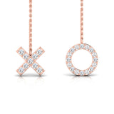 3/8 ctw XO Threader Earrings