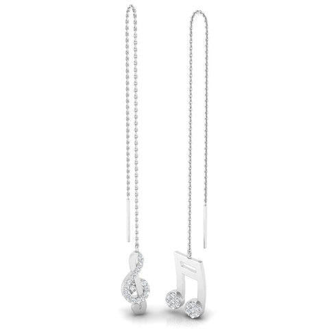 1/4 ctw Music Note Mis Matched Threader Earrings