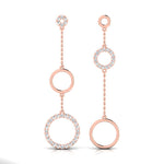 1/2 ctw Circle Mis Matched Hanging Earrings