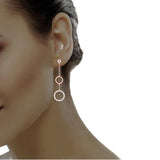 1/2 ctw Circle Mis Matched Hanging Earrings