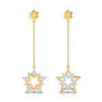 3/8 ctw Star Mis Matched Hanging Earrings