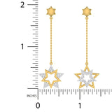 3/8 ctw Star Mis Matched Hanging Earrings