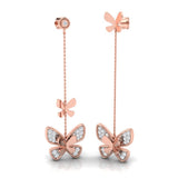5/8 ctw Butterfly Mis Matched Hanging Earrings