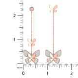 5/8 ctw Butterfly Mis Matched Hanging Earrings