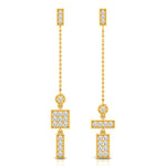 5/8 ctw Geometric Mis Matched Hanging Earrings