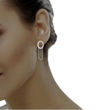 1/3 ctw Geometric Oval Hanging Earrings
