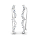 3/8 ctw Wavy Climber Earrings