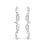 3/8 ctw Wavy Climber Earrings