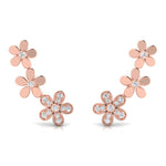 3/8 ctw Floral Climber Earrings