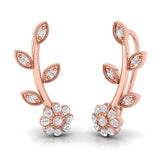 1/3 ctw Floral Climber Earrings