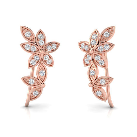 1/3 ctw Floral Climber Earrings