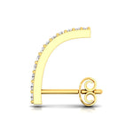 3/8 ctw Thin Bar Stud Cum Cuff Earrings