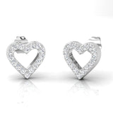 3/8 Ctw Heart Stud Earrings