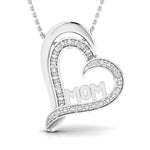 1/10 Carat Sterling Silver Mom Heart Pendant